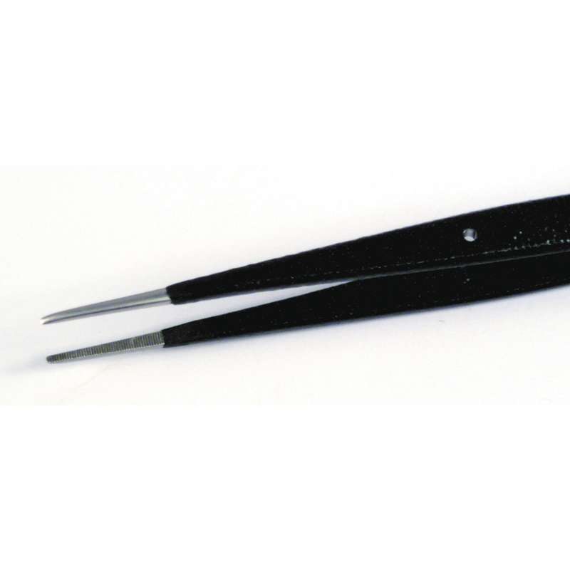 ESD-Safe Style 2-SA Stainless Steel Anti-Magnetic Tweezers with Round Serrated Tips and Guide Pen, 5